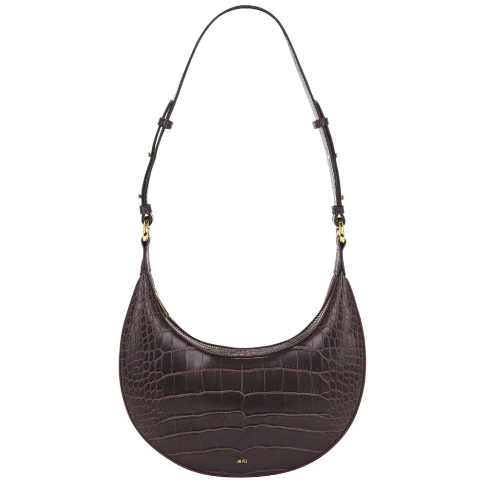 JW PEI Carly Saddle Bag in Brown Croc New Womens Shoulder Purse - Picture 3 of 14